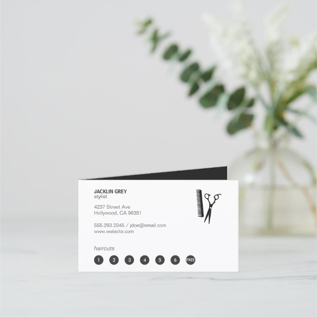 Salon Scissors & Comb (punch card 7) (Front)