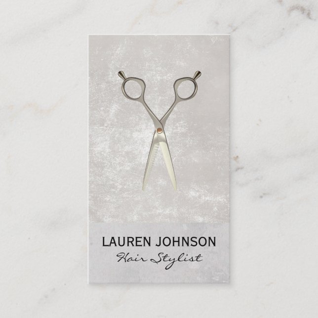 Salon Scissors Icon Business Card (Front)