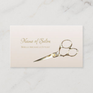 Salon Shears Elegant Gold  Hair Cutting Scissors Business Card