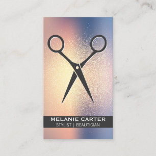 Salon Shears   Glitter Blend Background Business Card
