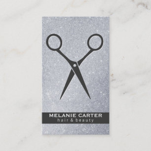 Salon Shears Glitter Business Card