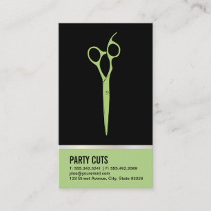 Salon Shears Green Business Card