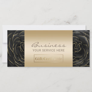 Salon Spa Black & Gold Floral Gift Certificates