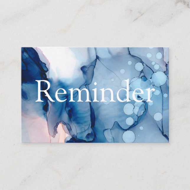 *~* Salon & Spa Blue Abstract Artistic Chic Appointment Card (Front)