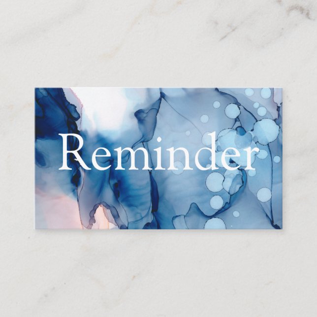 *~* Salon & Spa Blue Chic Abstract Artistic Appointment Card (Front)