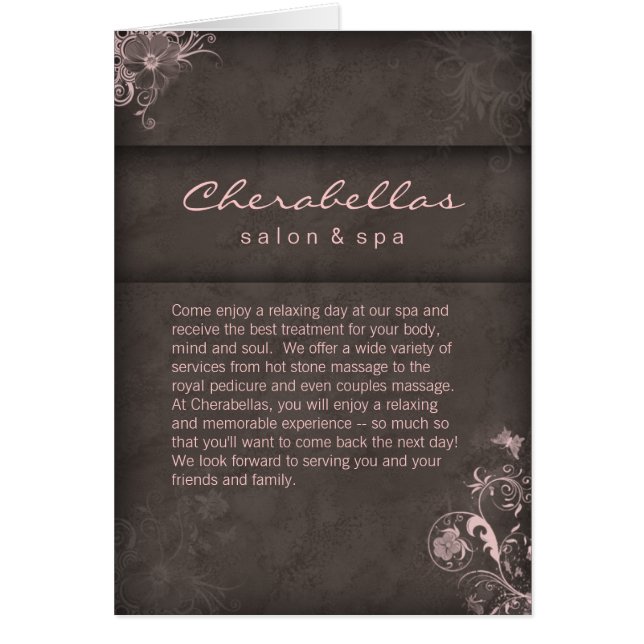 Salon Spa Brochure Pink Taupe Floral (Front)