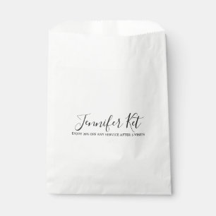 Salon spa business discount offer website visits a favour bags
