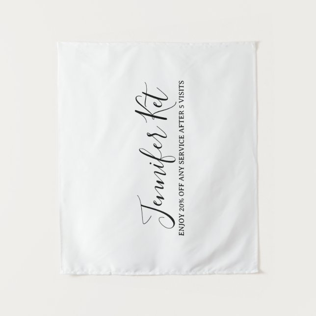 Salon spa business discount offer website visits a tapestry (Front)