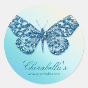 Salon spa butterfly sticker blue jewellery
