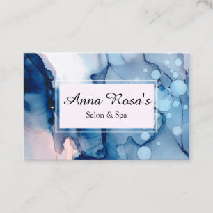 *~* Salon & Spa Chic Abstract Blue Artistic Business Card