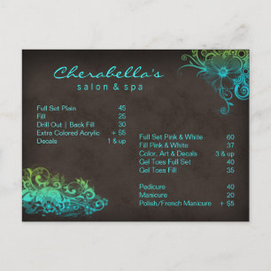 Salon Spa Floral Postcard Brochure