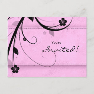 Salon Spa Floral Postcard Invitation watery pink