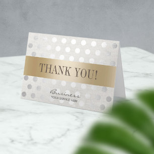 Salon Spa Gold & Silver Dots Business Thank You