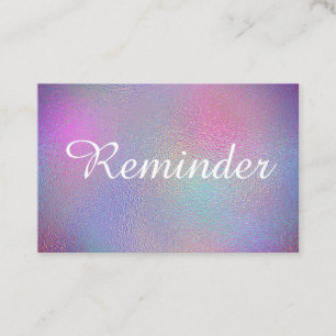 *~* Salon & Spa Iridescent Foil Rainbow Purple Appointment Card