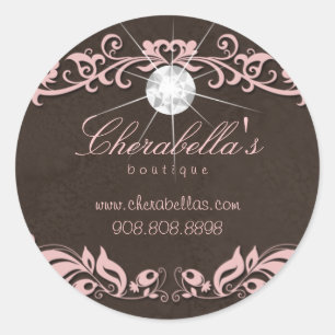 Salon spa jewellery sticker diamond pink brown sue