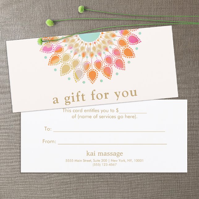 Salon Spa Lotus Floral  Gift Certificate (Creator Uploaded)