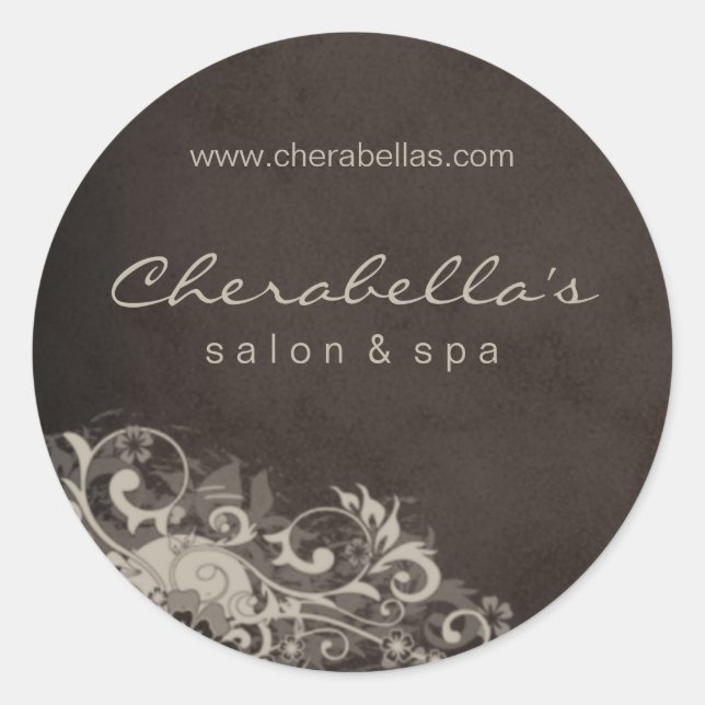 Salon Spa Sticker Beige Brown (Front)