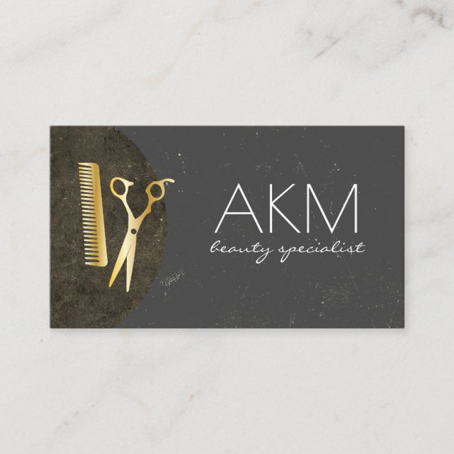 Salon Stylist Monogram Sophisticated Business Card (Front)