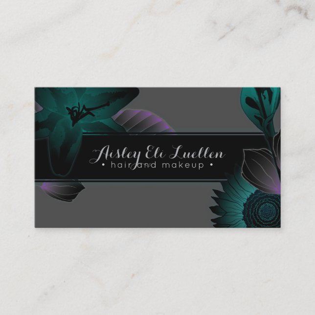 salon vintage flowers loyalty punch card (Front)