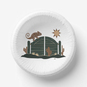 Saloon Doors Chameleon Paper Plate