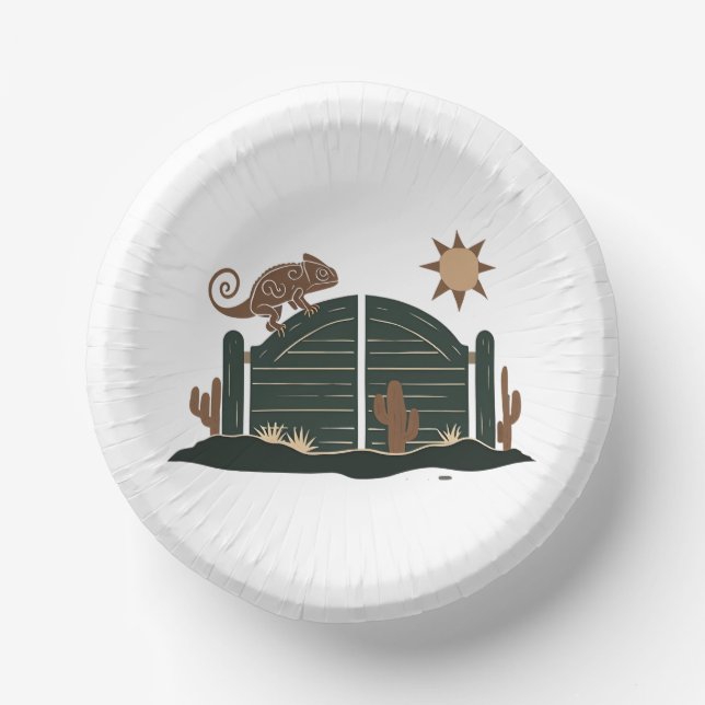 Saloon Doors Chameleon Paper Plate (Front)