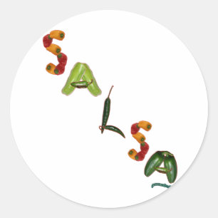 Salsa Chilli Peppers Classic Round Sticker