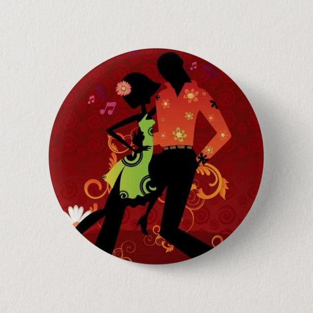 Salsa dance 6 cm round badge (Front)