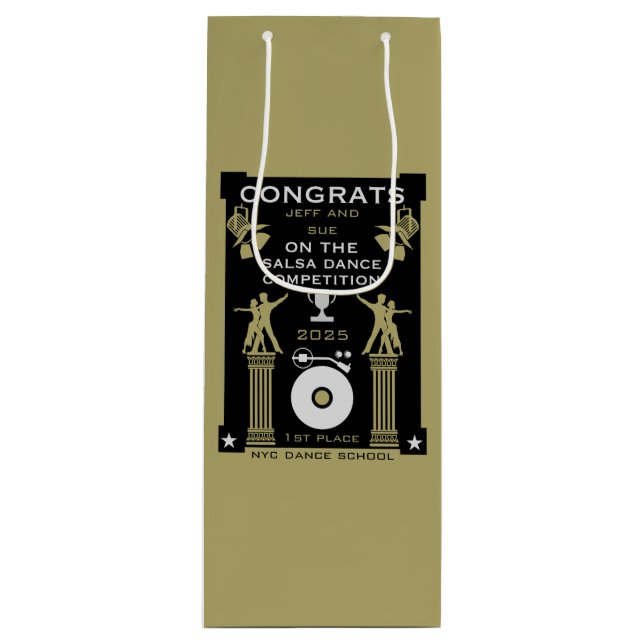 Salsa Dance Competition Winners Wine Gift Bag (Front)