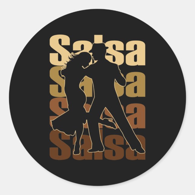 Salsa Dance for a Latin music Dance Salsa Classic Round Sticker (Front)