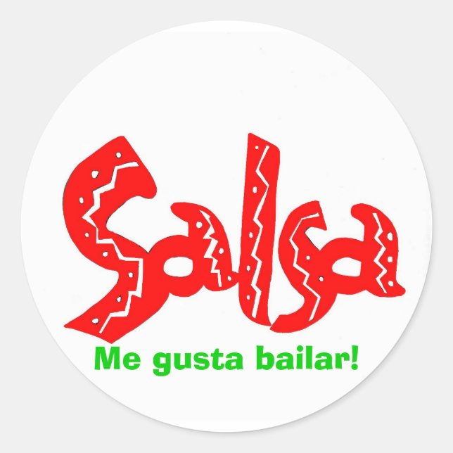 Salsa Dance Logo Products! Classic Round Sticker (Front)