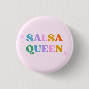 salsa dance queen latin modern simple white 3 cm round badge