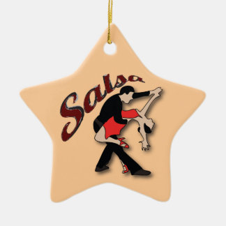 Salsa Dancers Ceramic Tree Decoration