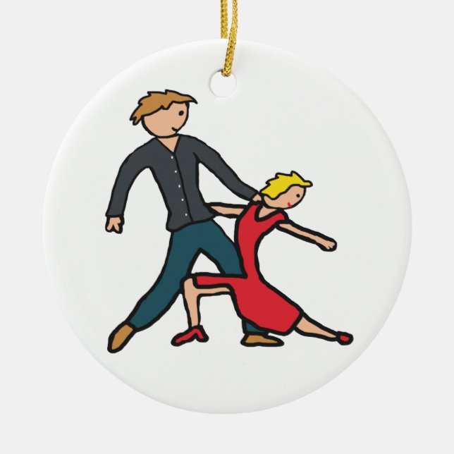 Salsa Dancing Ceramic Tree Decoration (Front)