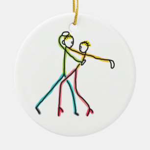 Salsa Dancing Figures Ceramic Tree Decoration