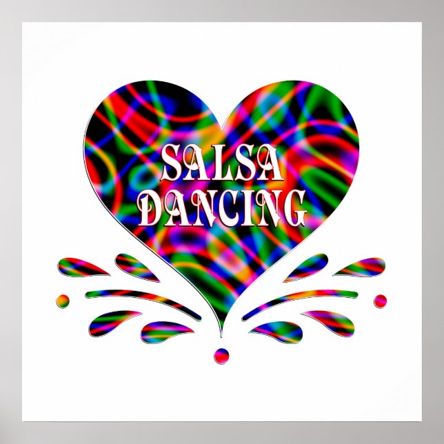 Salsa Dancing Fun Heart Poster (Front)