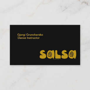 Salsa Dancing Gold Swirls Customisable Business Card
