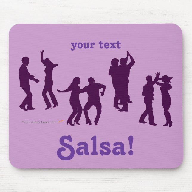 Salsa Dancing Poses Silhouettes Custom Mouse Mat (Front)