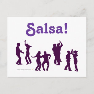 Salsa Dancing Poses Silhouettes Custom Postcard