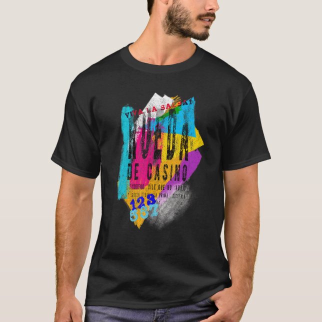 Salsa Dancing Rueda De Casino Dance T-Shirt (Front)