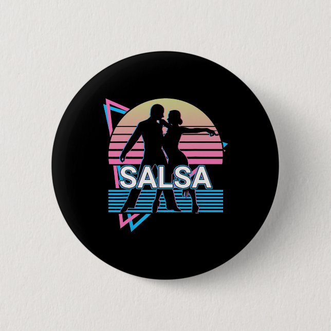 Salsa Dancing Salsa Dancer Retro  6 Cm Round Badge (Front)