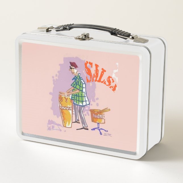 Salsa Drummer white lunchbox (Front)