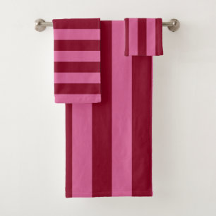 Salsa Flamingo Pink Stripe Bath Towel Set