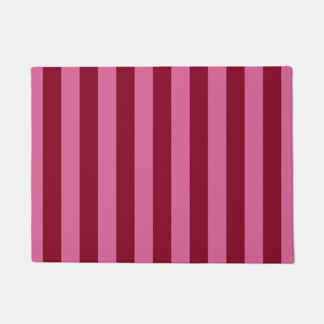 Salsa Flamingo Pink Stripe Doormat (Front)