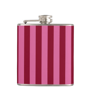 Salsa Flamingo Pink Stripe Hip Flask