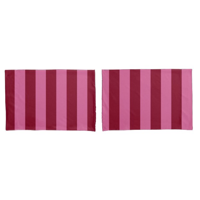 Salsa Flamingo Pink Stripe Pillowcase (Front-Set)