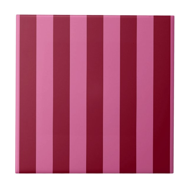 Salsa Flamingo Pink Stripe Tile (Front)