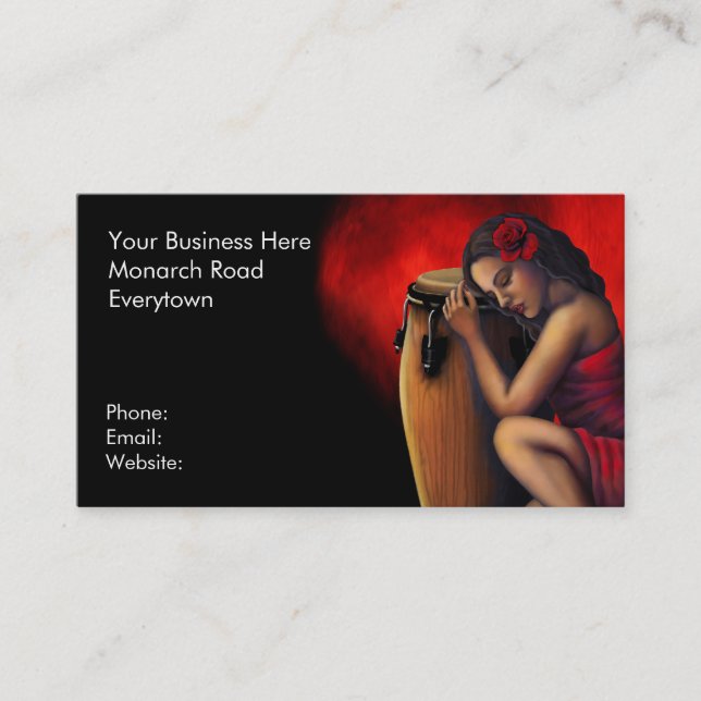 Salsa Heartbeat Business Cards (Front)