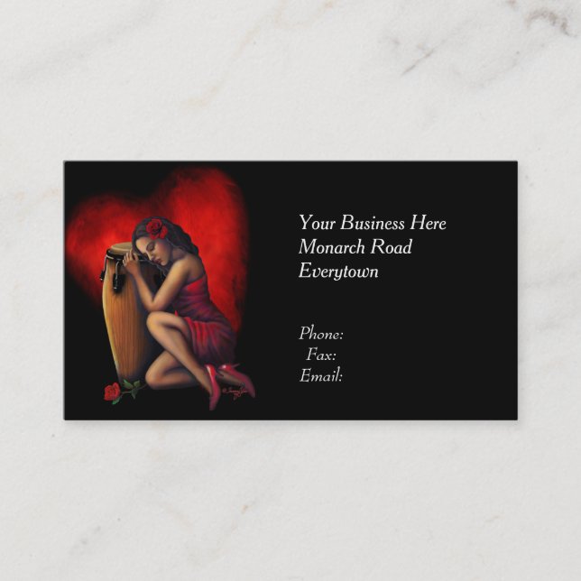 Salsa Heartbeat Business Cards (Front)