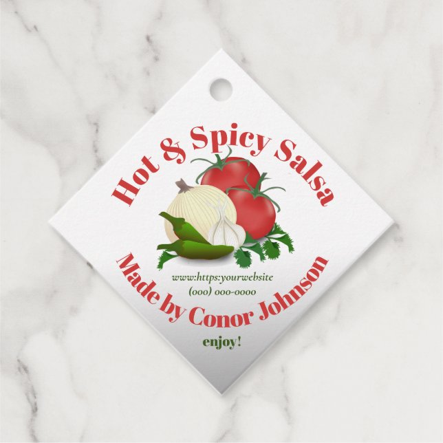 Salsa Hot & Spicy Gift Favour Tags (Front)