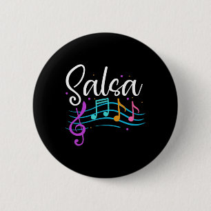 Salsa Musical Notes Latin Music Dance 6 Cm Round Badge